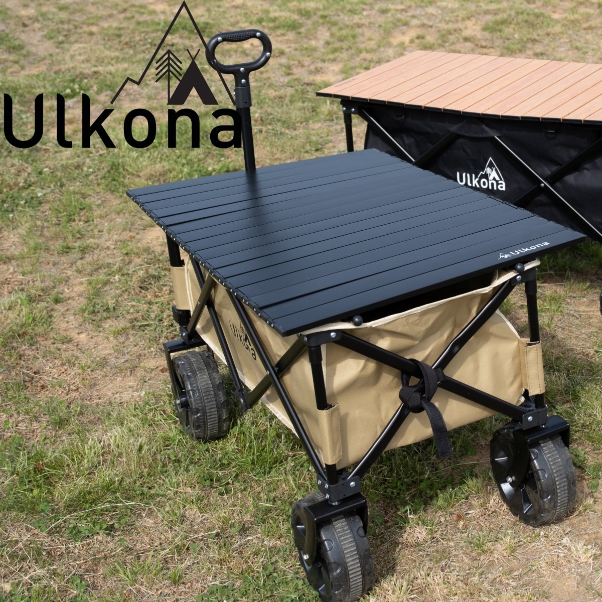 Ulkona ウルコナ アウトドアワゴン専用 アルミテーブル ブラック